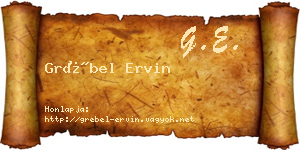 Grébel Ervin névjegykártya